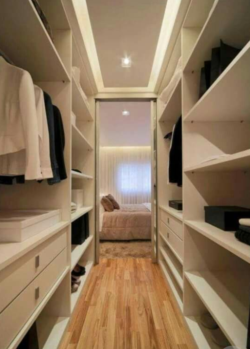 П-образная гардеробная комната в спальню Белгород