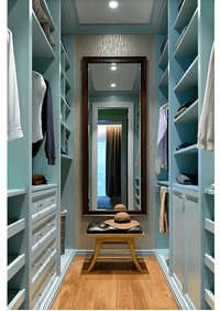 Параллельная гардеробная комната с большим зеркалом Белгород